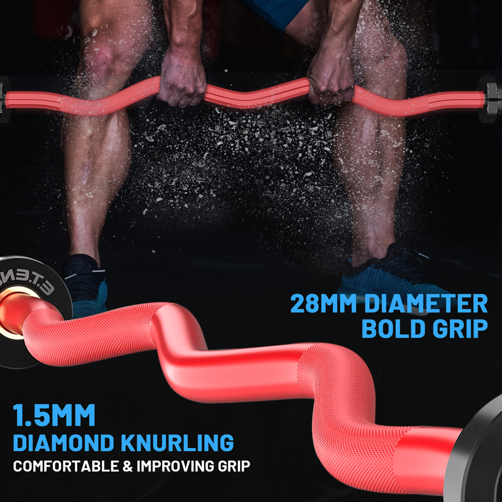 47" Olympic Curl Bar for Weightlifting and Power Lifting Weight Barbell 500 Lb Capacity