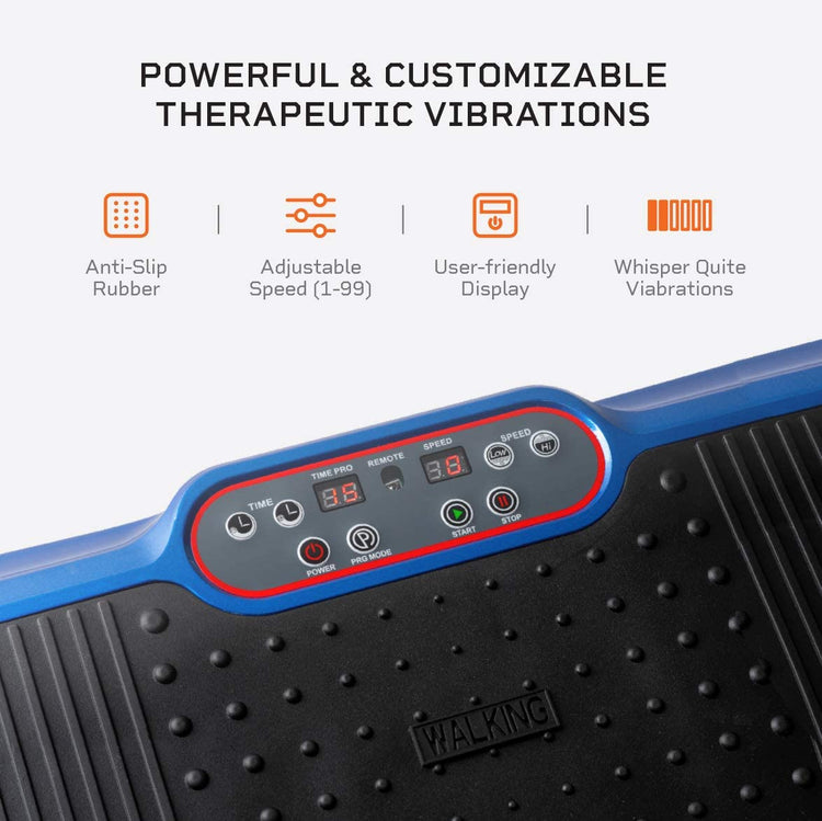 Vibration Plate Exercise Machine Silver- Whole Body Workout Vibration Fitness Platform W/ Loop Bands - Home Training Equipment - Remote, Balance Straps, Videos & Manual