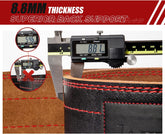 Genuine Leather Weight Lifting Belt (4 Inches Wide) Lower Back Support and Injury Prevention for Gym Fitness Workout Cross Training for Men Women - Squat Deadlift up to 800 Lbs