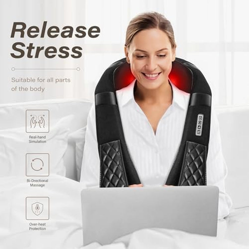 Shiatsu Neck and Back Massager Pillow with Heat - Black, 1 Pc
