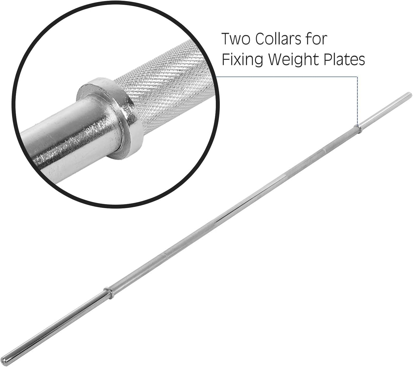 5FT/6FT/7FT Olympic Barbell Bar, Barbell Weight Set for Weightlifting and Power Lifting,Strength Training Workout Equipment with Two Spring Collars for Home Gyme Fitness Power Lifting