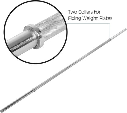 5FT/6FT/7FT Olympic Barbell Bar, Barbell Weight Set for Weightlifting and Power Lifting,Strength Training Workout Equipment with Two Spring Collars for Home Gyme Fitness Power Lifting