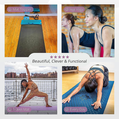 Mat Towel Non-Slip for Hot Yoga. Grippy Double Sided Suede Microfiber Towel Non-Slip Grip. Multifunctional - No Slip Yoga Mat Towel, Yoga Mat Cover - the Best Travel Yoga Mat Non Slip.